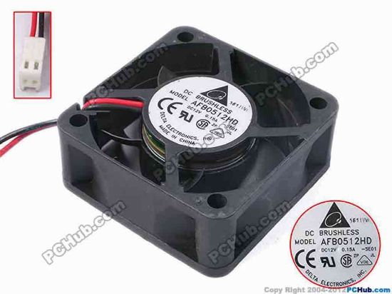 78730 Delta Electronics AFB0512HD Server - Square Fan -SE01, sq50x50x20, w80x2x2, 12V 0.15A Delta Electronics AFB0512HD Server - Square Fan 
