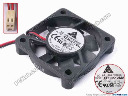 78731 Delta Electronics AFB0512MA Server - Square Fan sq50x50x10, w200x2x2, 12V 0.15A Delta Electronics AFB0512MA Server - Square Fan 