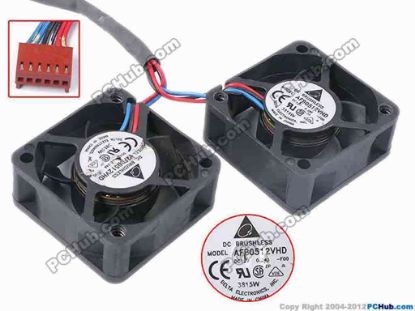 78775 Delta Electronics AFB0512VHD Server - Square Fan -F00, sq50x50x20, w310x6x6, 12V 0.24A, Dual Delta Electronics AFB0512VHD Server - Square Fan