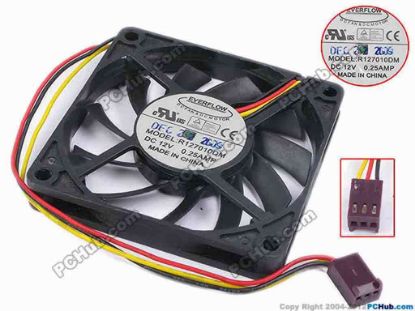78786 Everflow R127010DM Server - Square Fan sq70x70x10, w160x3x3, 12V 0.25A Everflow R127010DM Server - Square Fan 