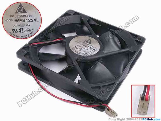 78798 Delta Electronics WFB1224L Server - Square Fan sq120x120x25, w135x2x2, 24V 0.16A Delta Electronics WFB1224L Server - Square Fan 