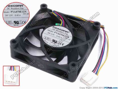 78806 Foxconn PVA070E12N Server - Square Fan -P01-AB, sq70x70x15, w200x4x4, 12V 0.45A Foxconn PVA070E12N Server - Square Fan 