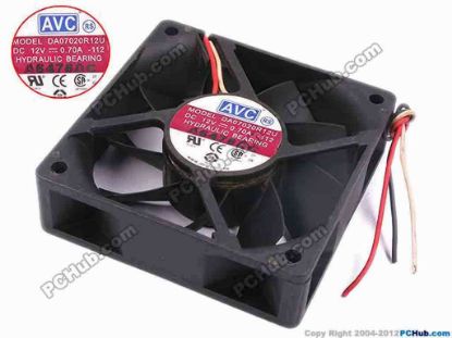 78842 AVC DA07020R12U Server - Square Fan -112, sq70x70x20, w140x3, 12V 0.7A AVC DA07020R12U Server - Square Fan 