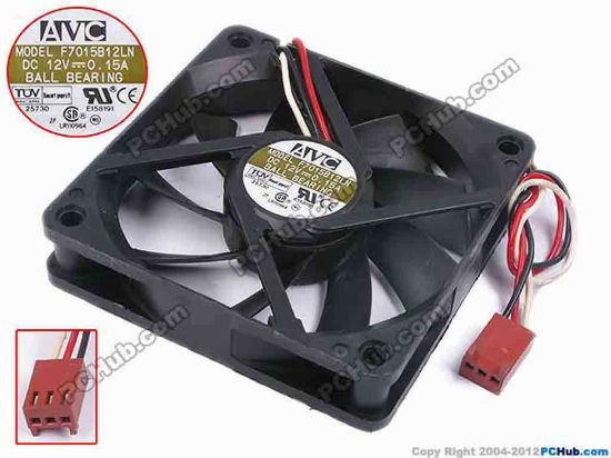 78851 AVC F7015B12LN Server - Square Fan sq70x70x15, w160x3x3, 12V 0.15A AVC F7015B12LN Server - Square Fan 