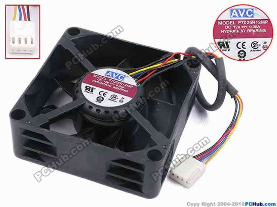 78852 AVC F7025R12MP Server - Square Fan sq70x70x25, w170x4x4, 12V 0.35A AVC F7025R12MP Server - Square Fan 