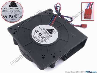78868 Delta Electronics BFB1212L Server - Blower Fan  -R00, bw120x120x32, w220x3x3, 12V 0.6A Delta Electronics BFB1212L Server - Blower Fan 