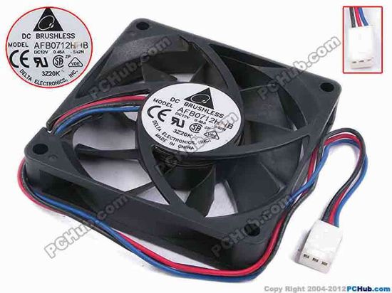 78874 Delta Electronics AFB0712HHB Server - Square Fan -S42N, sq70x70x15, w195x3x3, 12V 0.45A Delta Electronics AFB0712HHB Server - Square Fan 