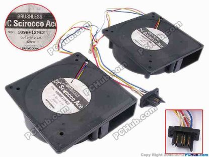 78879 Sanyo Denki 109BF12ME2 Server - Blower Fan bw120x120x32, 12V 0.32A, With 2 Fan For 8-Pin Sanyo Denki 109BF12ME2 Server - Blower Fan 
