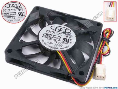 78913 T&T 7010L12C Server - Square Fan NF2, sq70x70x10, w205x3x3, 12V 0.2A T&T 7010L12C Server - Square Fan 