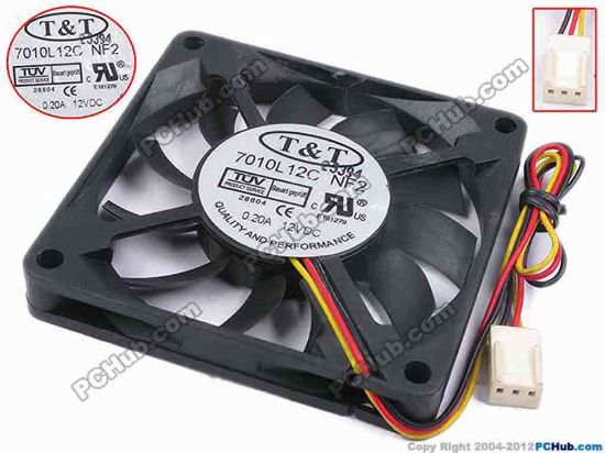 78913 T&T 7010L12C Server - Square Fan NF2, sq70x70x10, w205x3x3, 12V 0.2A T&T 7010L12C Server - Square Fan 