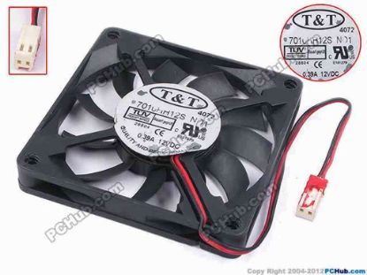 78915 T&T 7010HH12S Server - Square Fan aq70x70x10, w125x2x2, 12V 0.39A T&T 7010HH12S Server - Square Fan