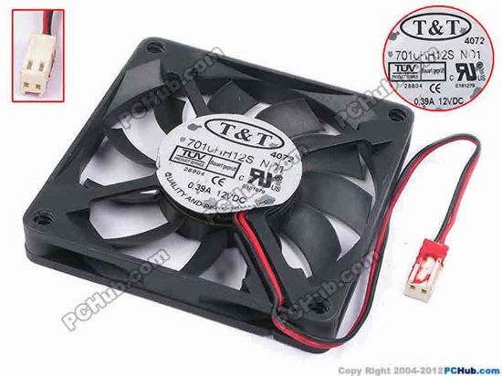 78915 T&T 7010HH12S Server - Square Fan aq70x70x10, w125x2x2, 12V 0.39A T&T 7010HH12S Server - Square Fan