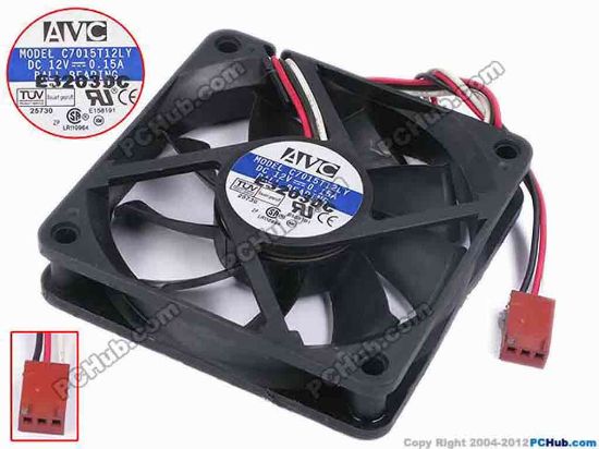 78918 AVC C7015T12LY Server - Square Fan sq70x70x15, w160x3x3, 12V 0.15A AVC C7015T12LY Server - Square Fan 