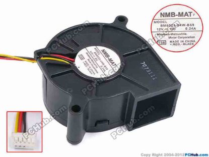 78926 NMB-MAT / Minebea BM6025-04W-B59 Server - Blower Fan T58, bw58x58x25, w265x3x5, 12V 0.24A NMB-MAT / Minebea BM6025-04W-B59 Server - Blower Fan 