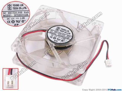 78928 Young Lin DFS802512H Server - Square Fan sq80x80x25, w175x2x2, 12V 2W Young Lin DFS802512H Server - Square Fan 