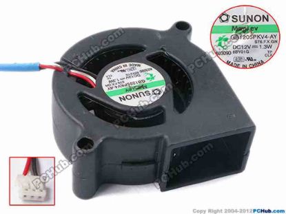 78956 SUNON GB1205PKV4-AY Server - Blower Fan S76.FX.GN, bw50x50x20, w130x3x3, 12V 1.3W SUNON GB1205PKV4-AY Server - Blower Fan 