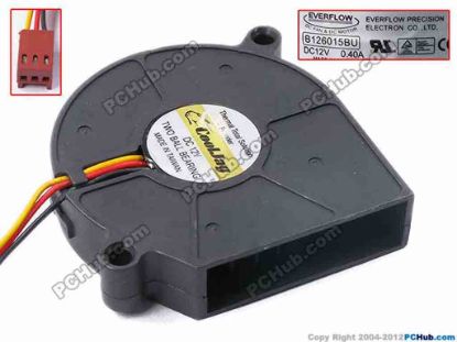 78961 Everflow B126015BU Server - Blower Fan bw60x60x15, w200x3x3, 12V 0.4A Everflow B126015BU Server - Blower Fan 