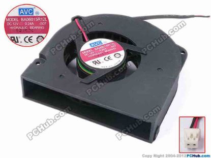 79023 AVC BA06015R12L Server - Blower Fan -S07, bw63x60x13, w75x2x2, 12V 0.24A AVC BA06015R12L Server - Blower Fan 