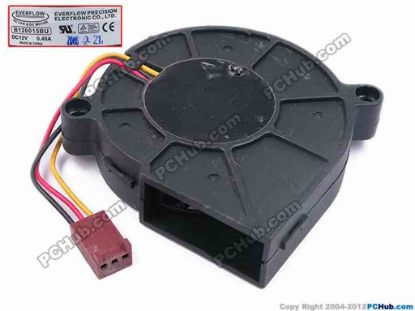79042 Everflow B126015BU Server - Blower Fan bw60x60x15, w55x3x3, 12V 0.4A Everflow B126015BU Server - Blower Fan 