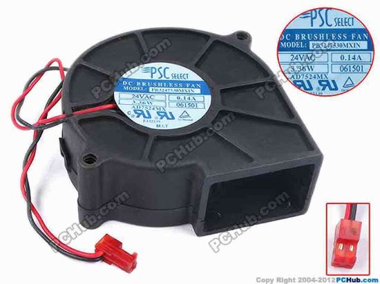 79058 PSC Select PB3247530MXIN Server - Blower Fan 061501, bw75x75x30, w155x2x2, 24V 0.14A 3.36W PSC Select PB3247530MXIN Server - Blower Fan 