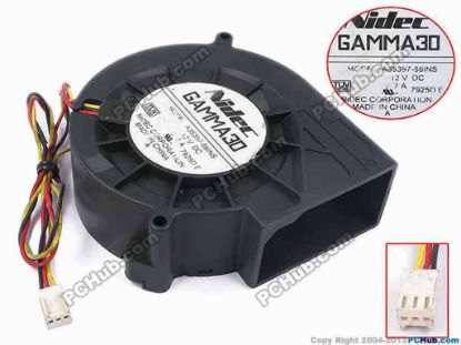 79129 Nidec A35397-58INS Server - Blower Fan bw97x93x33, w305x3x3, 12V 2.7A Nidec A35397-58INS Server - Blower Fan 