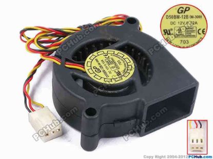 79138 Y.L FAN / Yate Loon D50BM-12B Server - Blower Fan bw50x50x20, w530x3x3, 12V 0.12A Y.L FAN / Yate Loon D50BM-12B Server - Blower Fan 