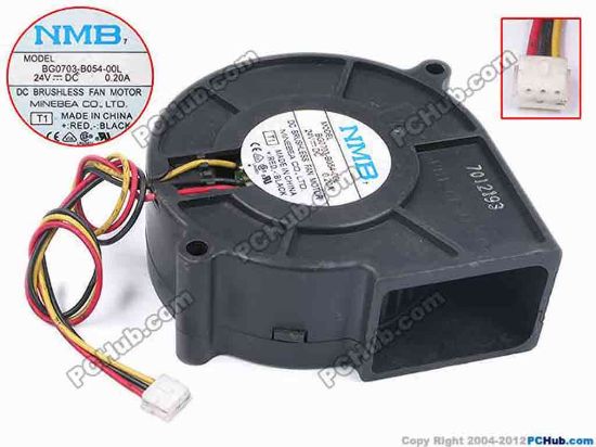 79145 NMB-MAT / Minebea BG0703-B054-00L Server - Blower Fan T1, bw75x75x30, w200x3x3, 24V 0.2A NMB-MAT / Minebea BG0703-B054-00L Server - Blower Fan 