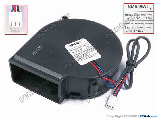 79172 NMB-MAT / Minebea BG0903-B043-00S Server - Blower Fan E2, bw97x94x33, w300x3x3, 12V 0.84A NMB-MAT / Minebea BG0903-B043-00S Server - Blower Fan 