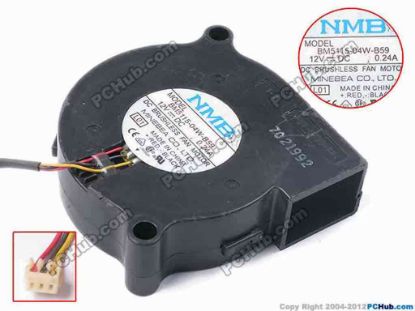 79182 NMB-MAT / Minebea BM5115-04W-B59 Server - Blower Fan L01, bw51x51x15, w150x3x3, 12V 0.24A NMB-MAT / Minebea BM5115-04W-B59 Server - Blower Fan 