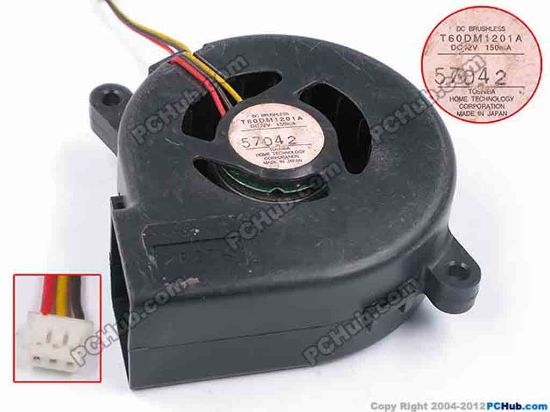 79197 Toshiba T60M1201A Server - Blower Fan bw60x60x23, w45x3x3, 12V 0.15A Toshiba T60M1201A Server - Blower Fan 