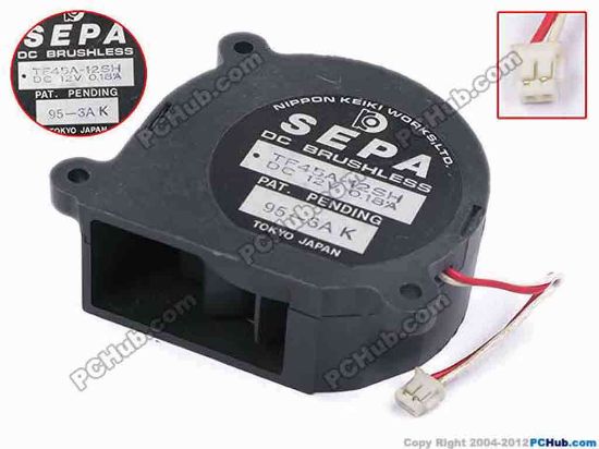 79198 SEPA TF45A-12SH Server - Blower Fan bw50x42x18, w45x2x2, 12V 0.18A SEPA TF45A-12SH Server - Blower Fan 