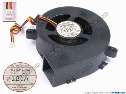 79203 Toshiba SF72M12-01A Server - Blower Fan bw70x63x20, w150x3x3, 12V 0.16A Toshiba SF72M12-01A Server - Blower Fan 