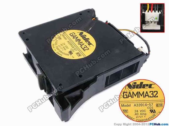 79270 Nidec A33916-57 Server - Blower Fan CQ1, bw120x120x32, w140x4x5, 24V 0.4A Nidec A33916-57 Server - Blower Fan