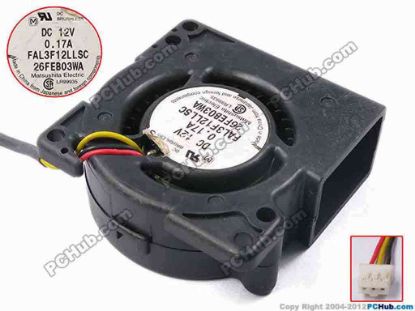 79275 Panasonic FAL3F12LLSC Server - Blower Fan bw50x50x20, w155x3x3, 12V 0.17A Panasonic FAL3F12LLSC Server - Blower Fan