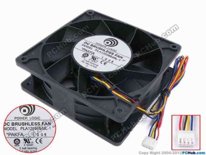 79281 Power Logic PLA12038B48L-1 Server - Square Fan sq120x120x38, w450x4x4, 48V 0.7A  Power Logic PLA12038B48L-1 Server - Square Fan 