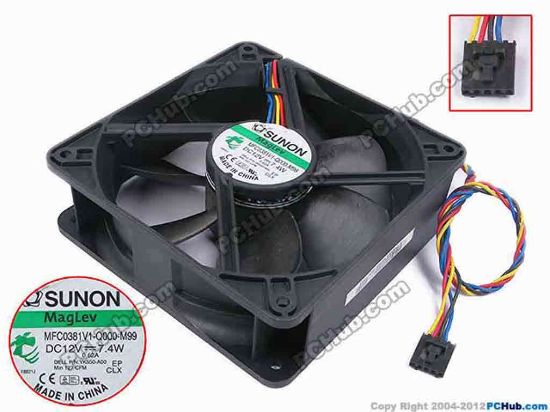 79297 SUNON MFC0381V1-Q000-M99 Server - Square Fan DP/N:YK550-A00, sq120x120x38, w340x4x5, 12V 7.4W SUNON MFC0381V1-Q000-M99 Server - Square Fan 