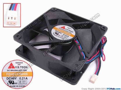 79313 Y.S TECH FD481238HB Server - Square Fan sq120x120x38, w305x3x3, 48V 0.21A Y.S TECH FD481238HB Server - Square Fan 