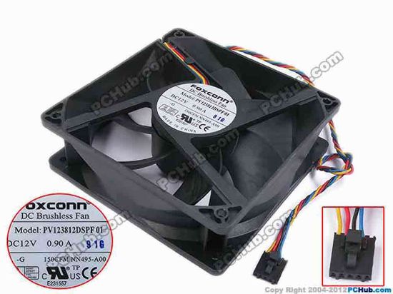 79315 Foxconn PV123812DSPF01 Server - Square Fan -G, DP/N:NN495, sq120x120x38, w355x4x5, 12V 0.9A Foxconn PV123812DSPF01 Server - Square Fan 