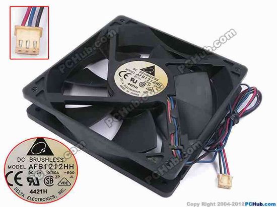 79346 Delta Electronics AFB1212HH Server - Square Fan -R00, sq120x120x25, w360x3x3, 12V 0.5A Delta Electronics AFB1212HH Server - Square Fan 