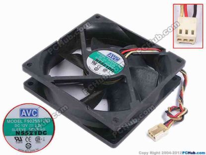 79468 AVC F9025S12MI Server - Square Fan sq92x92x25, w140x3x3, 12V 0.2A AVC F9025S12MI Server - Square Fan 