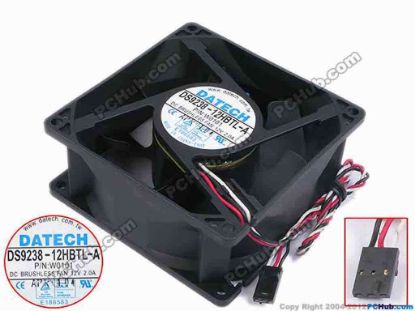 79478 JMC / DaTech DS9238-12HBTL-A Server - Square Fan DP/N : W0101, sq92x92x38, w275x3x3, 12V 2A JMC / DaTech DS9238-12HBTL-A Server - Square Fan 