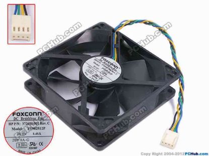 79485 Foxconn PV902512P Server - Square Fan sq92x92x25, w165x4x4, 12V 0.4A Foxconn PV902512P Server - Square Fan 