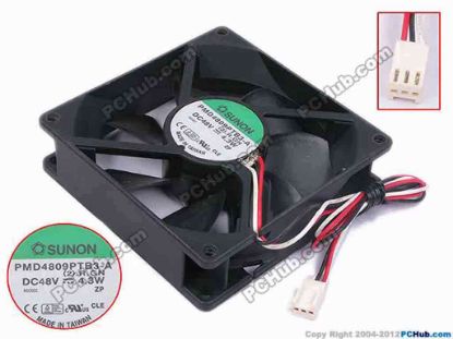 79494 SUNON PMD4809PTB3-A Server - Square Fan (2).R.GN, sq92x92x25, w290x3x3, 48V 4.3W SUNON PMD4809PTB3-A Server - Square Fan 