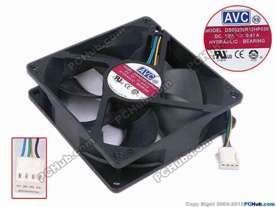 79496 AVC DS09225R12HP039 Server - Square Fan sq92x92x25, w100x4x4, 12V 0.41A AVC DS09225R12HP039 Server - Square Fan 