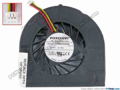 79586 Foxconn PVB065D05H Cooling Fan  -F00-AS, w10x3x3, 5V 0.38A, Bare Fan Foxconn PVB065D05H Cooling Fan  