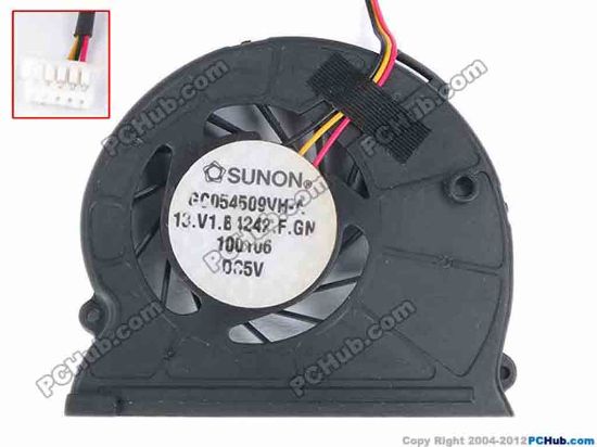 79591 SUNON GC054509VH-A Cooling Fan  13.V1.B.4242.F.GN, w25x3x5, 5V, Bare Fan SUNON GC054509VH-A Cooling Fan  