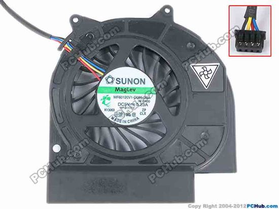 79597 SUNON MF60120V1-C080-G9A Cooling Fan  Min.3.5CFM, w50x4x4, 5V 0.23A, Bare Fan SUNON MF60120V1-C080-G9A Cooling Fan  