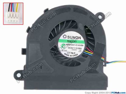 79599 SUNON MF60120V1-C140-S99 Cooling Fan  6.4CFM, w40x4x4, 5V 0.38A, Bare Fan SUNON MF60120V1-C140-S99 Cooling Fan  