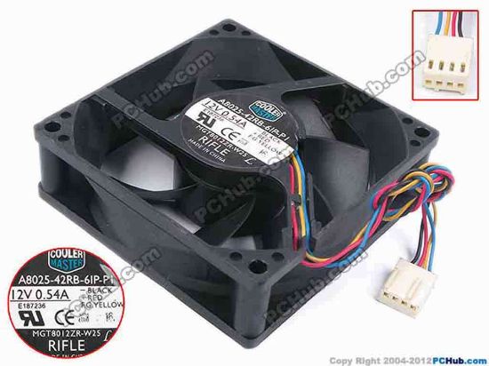 79749 Cooler Master MGT8012ZR-W25 Server - Square Fan sq80x80x25, w165x4x4, 12V 0.54A Cooler Master MGT8012ZR-W25 Server - Square Fan 