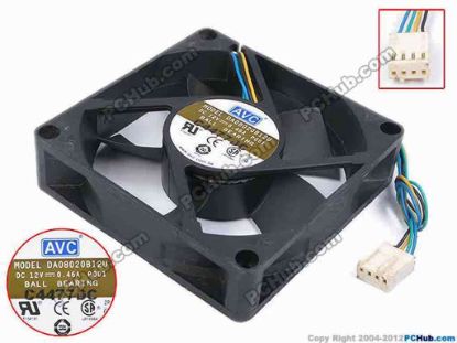 79753 AVC DA08020B12U Server - Square Fan P001, sq80x80x20, w160x4x4, 12V 0.46A AVC DA08020B12U Server - Square Fan 